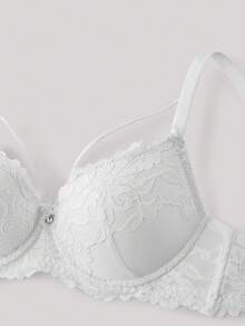 Hourtrue Floral Lace Underwire Bra Lingeriefor Summerfor Summer - White - View 5