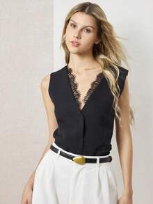 MOTF PREMIUM CINTURÓN DE MODA CON HEBILLA LÍNEA DE COCHE MARRÓN PRE - Negro - Ver 4