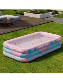 1 Pc PVC Inflatable Swimming Pool With Double-Layer Airtight Valves And A Bottom Drain Device. It Requires No Power Supply And Comes With Various Accessories, Making It Ideal For Outdoor Water Parties. - One Size Fits All - View 8