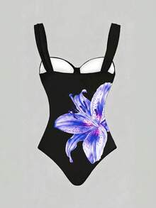 Swim Oasis 女款夏季海灘度假印花時尚連身泳衣附遮陽裙 - 彩色 - 查看 6