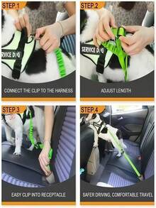 1PC Premium Dog Car Safety Leash With Shock Absorber & Reflective Strips - Adjustable Heavy Duty Pet Seat Belt For All Breeds, Crash-Tested Travel Restraint For Small Medium Large Dogs, Puppy Vehicle Harness, Essential Road Trip Accessories, Safety Vest Alternative For Car Ride, Gift For Dog Owners - Multicolor - View 4