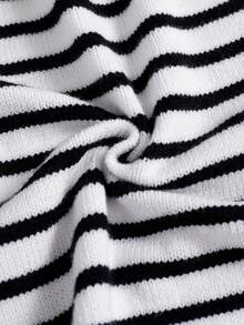 INAWLY Gilet sans manches en tricot à col rond rayé décontracté et polyvalent pour femmes - Nude - Voir 3