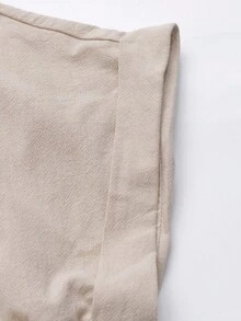 Balvessa Textured Vacation & Daily Versatile Dress For Middle-Aged And Elderly Women - Khaki - View 4