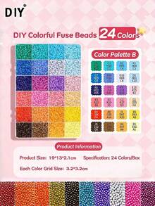 DIY Perler 珠子補充包，264 色全色調，2.6mm 珠子，批發裝盒 - 拼豆補充包 - 查看 6