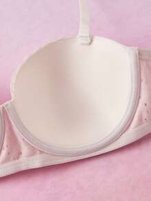 Elorette Pastoral Romantic Water-Soluble Floral Printed Underwire Bra For Women - Pink - View 9