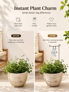 Haus Hana Courtyard Pigeon Flower Decoration, Japanese Style Iron Flower Garden Balcony Ornaments, Grocery Decoration Succulent Pot Flowerpot Metal Decoration Inserts, Multi Style Courtyard Decoration Inserts For Lighthouses, Outdoor Courtyard Label Stakes. - multicolor - View 8