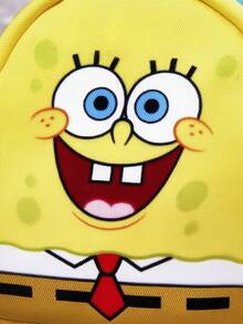 SpongeBob SquarePants | SHEIN 1個黃色海綿卡通主題迷你零錢包，附腕帶與星星掛鉤，聚酯纖維小鑰匙圈收納袋，便攜可愛，適合存放硬幣、卡片與耳機，卡通迷完美禮物 - 黃色 - 查看 3