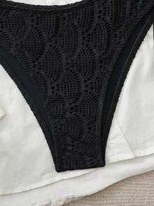 Swim Chiccia 26SS Spring/Summer Beach Vacation Textured Green Underwire Push-Up Bikini 2 Pieces Set - Black - View 4