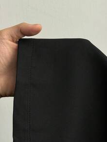 Maweii Damen Große Größen Einfarbig Reverskragen Doppelreihig Ärmellos Dünner Blazer - Schwarz - Übersicht 7