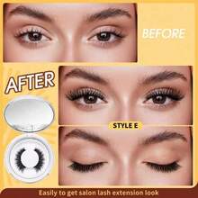 1 Set 4Pcs Magnetic Eyeliner And Magnetic False Eyelashes Kit Natural Reusable Fox Eye Lashes Lengthening Long Outer Corner For Women Daily Makeup - Multicolor - View 4