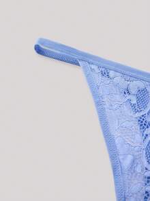 Hourtrue 3pcs/Set Women's Low Waist Sexy Lace Thong Panties, Floral Pattern Sexy Lingerie - Multicolor - View 4