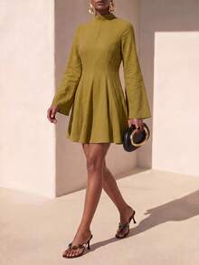 Women Midi Dresses - 軍綠色 - 查看 7