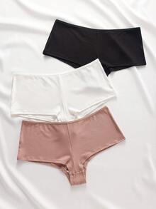 Ocili 3pcs/Set Women's Minimalist Line Design Hipster Panties, Multi-Color - Multicolor - View 4