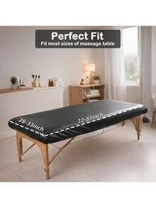 Housse de lit de massage imperméable et réutilisable, résistante aux taches, facile à nettoyer, inodore, avec coussin de support amovible. Convient pour les lits de massage et les salons de beauté. Conception durable et confortable. - Noir - Voir 8