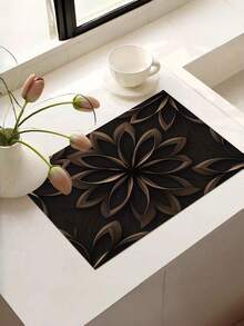 1PC Diatomaceous Earth Absorbent Mat Dark Brown Mandala Floral Print Non Slip Quick Drying Countertop Protector Mat Multipurpose Kitchen Coffee Machine Stove Top Cover Mat For Sink Washing Machine Counter Home Decor - Multicolor - View 9