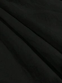 Cévolie 女士新款春夏休闲度假风针织白色褶皱无袖迷你连衣裙，侧边镂空设计，复古宽松喇叭七分袖低胸性感露背系带短裙，适合休闲度假、日常穿着、休闲聚会、约会等场合。 - 黑色 - 查看 6