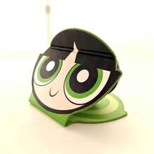THE POWERPUFF GIRLS X SHEIN 1個 PU皮革材質可愛卡通設計可折疊HD便攜式鏡子，可站立或手持，輕巧便攜，方便檢查妝容細節，適合旅行與通勤，特別適合女士、紳士、學生和粉絲，花朵、氣泡、毛茛、友誼、愛 - 綠色 - 查看 5