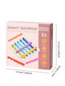 MINKOJA Rainbow Wooden Stick Logic Puzzle, Montessori Educational Toy For Kids 3+, Focus & Spatial Thinking Training Game With 120 Advanced Challenges, Parent-Child Interactive Gift - Multicolor - View 11