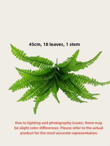 45cm 18 Leaves Artificial Palm Tree, Faux Monstera Plant, Tropical Leaves Plastic Cycas Tree For Home Garden Indoor Outdoor Decor - Green - View 2