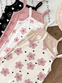 Baby Girl Casual Camisole Romper Suitable For Spring And Summer - Multicolor - View 5