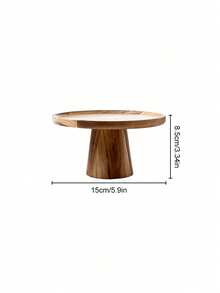 1pc Rustic Wooden Cake Stand, Dessert Display Tray With Wood Base, Multi-Use Serving Plate For Cupcake, Fruit & Snacks, Home Wedding Party Decor - Multicolor - View 11