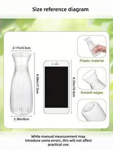 10 piezas de jarrones de vidrio transparente con diseño de rayas de plástico, adecuados para arreglos florales, manualidades, decoración del hogar, decoraciones de mesa y centros de mesa. - Transparente - Ver 6