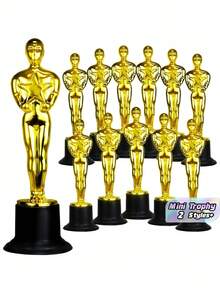 1 Or 24 Pieces 6 Inch Small Gold Trophy Cup Prize Bulk Plastic Award Statue For Party Theme Decoration Winner Prize Adult Game Champion Gift Office Contest - Little Golden Man - View 1