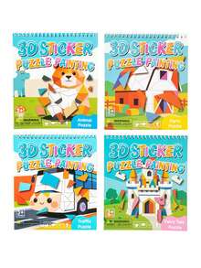 POKOJA LAND Interactive 3D Puffy Sticker Dress-Up Craft Kit, 2-In-1 Puzzle And Creative Decoration Activity For Kids, Fine Motor Skill Development Toy - Multicolor - View 11