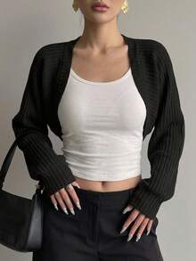 DAZY Ladies' Regular Jacket Coat Shawl,Fall Clothes - Black - View 8