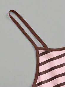 SHEIN BASICS 女款大尺碼修身休閒百搭細肩帶背心上衣夏季 - 彩色 - 查看 9