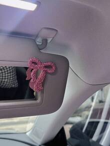 2PCS Ceramic Rhinestone Bow Car Interior Decor Sticker DIY Crystal Bowknot Dashboard Decal For Women Girl Goddess Style Ins Perfect Gift For Birthday Wedding Party - multicolor - View 4