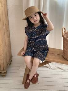 DAZY 女嬰波希米亞韓風休閒連身褲 春夏款 幼兒 - 藍色 - 查看 7