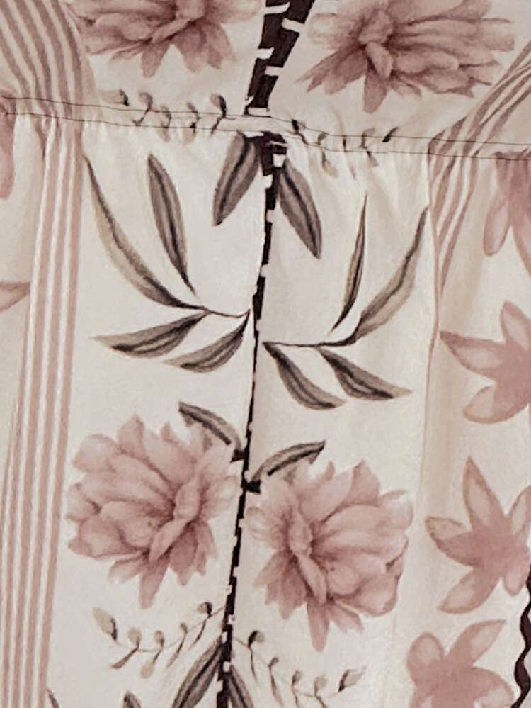Flirla Vestido de playa estilo bohemio con estampado - Albaricoque - Añade 5