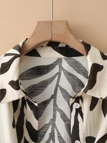New Women's Casual Solid Color Chiffon Blouse With Short Batwing Sleeves - 杏子 3 - 查看 6