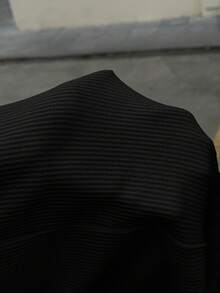 Muchica Plus Size Solid Color Round Neck Dropped Shoulder T-Shirt And Semi-Transparent Long Pants 2pcs Set - Black - View 7