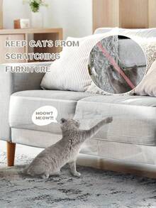 1PC Self Adhesive Transparent Cat Scratch Protector Furniture Tape For Sofa Dog Training Removable No Residue Heavy Duty Anti Scratch Pet Couch Protector Invisible Home Decor Household Supplies Anti Puncture Tear Resistant Easy To Cut High Viscosity Pet Furniture Protection Training Aid - multicolor - View 7