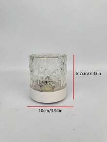 1PC C-Shaped Round Night Light Crystal Lamp, Creative Bedside Lamp With Rotating Water Wave Effect, Flame Atmosphere Light, 16-Color Diamond Effect, Remote Control, RGB Rotating Water Ripple Design, Suitable For Children's Room, Bedroom, Corridor - اسطوانة المياه تموج المحيطة ضوء USB المكونات في نموذج - مشاهدة 2