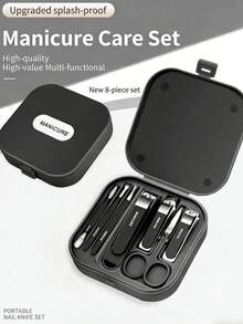 1PC Splash-Proof Nail Clipper Set - Splash-Proof Nail Clipper + Straight Nail Clipper + Angled Nail Clipper + Ear Spoon, Meets Daily Hand Care Needs, Comes With Portable Travel Storage Case, A Great Gift For Family And Friends - Multicolor - View 2
