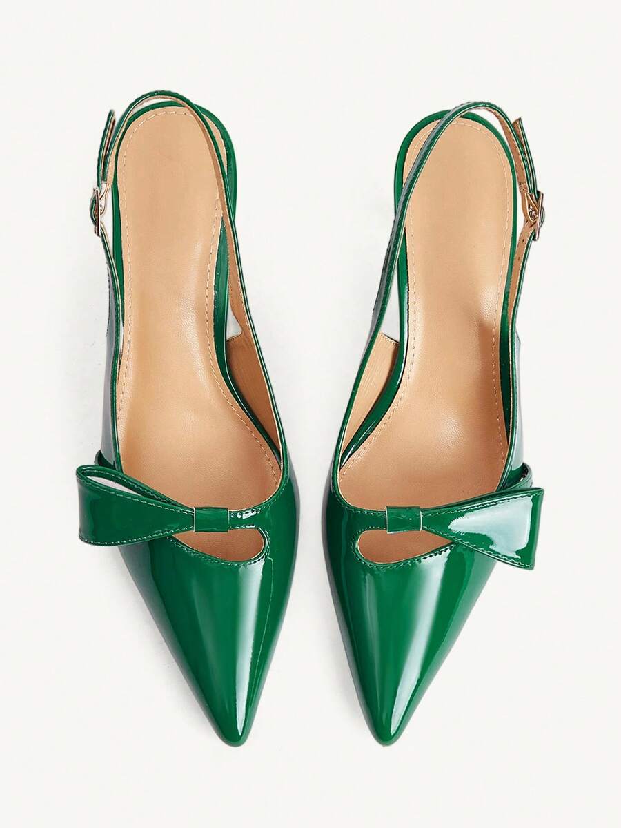 CUCCOO CHICEST Zapatos de tacón alto elegantes con lazo para mujer, verano y otoño 2026, para citas, boda y novia - Verde - Ver 1