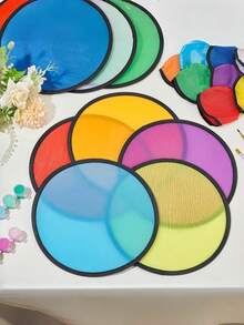 1/10 PCS Random Color Foldable Flying Disc Fan Collapsible Pocket Set Summer Outdoor Beach Party Birthday Easter Festival Party Favors Hot Search - Multicolor - View 3