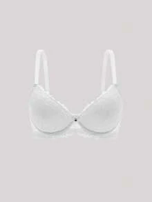 Floral Lace Underwire Bra Lingeriefor Summerfor Summer - White - View 2