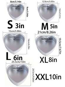 1pc Heart Shaped Removable Cake Mold Heart Shaped Qi Feng Kitchen Baking Mold - Silver - View 3