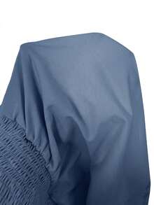 SHEIN Essnce Women's Fashion Solid Color Pleated Bandeau Top - Blue - View 6
