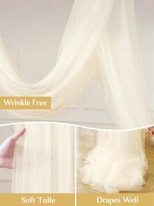 1PC 118 Inch 9.83Ft Elastic Satin Backdrop Curtain Opaque Wrinkle Free Solid Color Wedding Party Engagement Ceremony Stage Photography Background Anniversary Birthday Valentines Halloween Room Decor Champagne Seasonal Decorations Must Haves - milky white - View 8