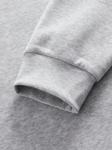 Officeau Sweatshirt Kasual Pria dengan Kerah Resleting, Musim Gugur/Musim Dingin, Lengan Panjang - Grey - View 7