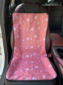 Waterproof Oxford Fabric Pink Anti-Dirty Pet Car Seat Cover For Dogs, Scratch-Resistant Heavy-Duty Front Passenger Seat Protector Mat For SUV Truck, Non-Slip Travel Accessories For Vehicle Interior - Pink - View 4