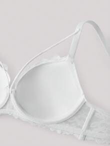 Hourtrue Floral Lace Underwire Bra Lingeriefor Summerfor Summer - White - View 3