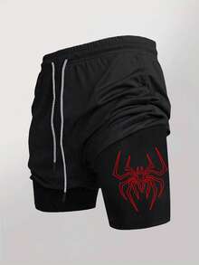 Gym Rark Men's Minimalist Printed Hoodie Sleeveless Top And Shorts Sports Set, Gym - Black - View 3