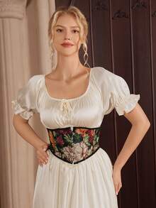 Myrelith 1pc Corset Belt Suitable For Matching With Dresses - Black - View 1