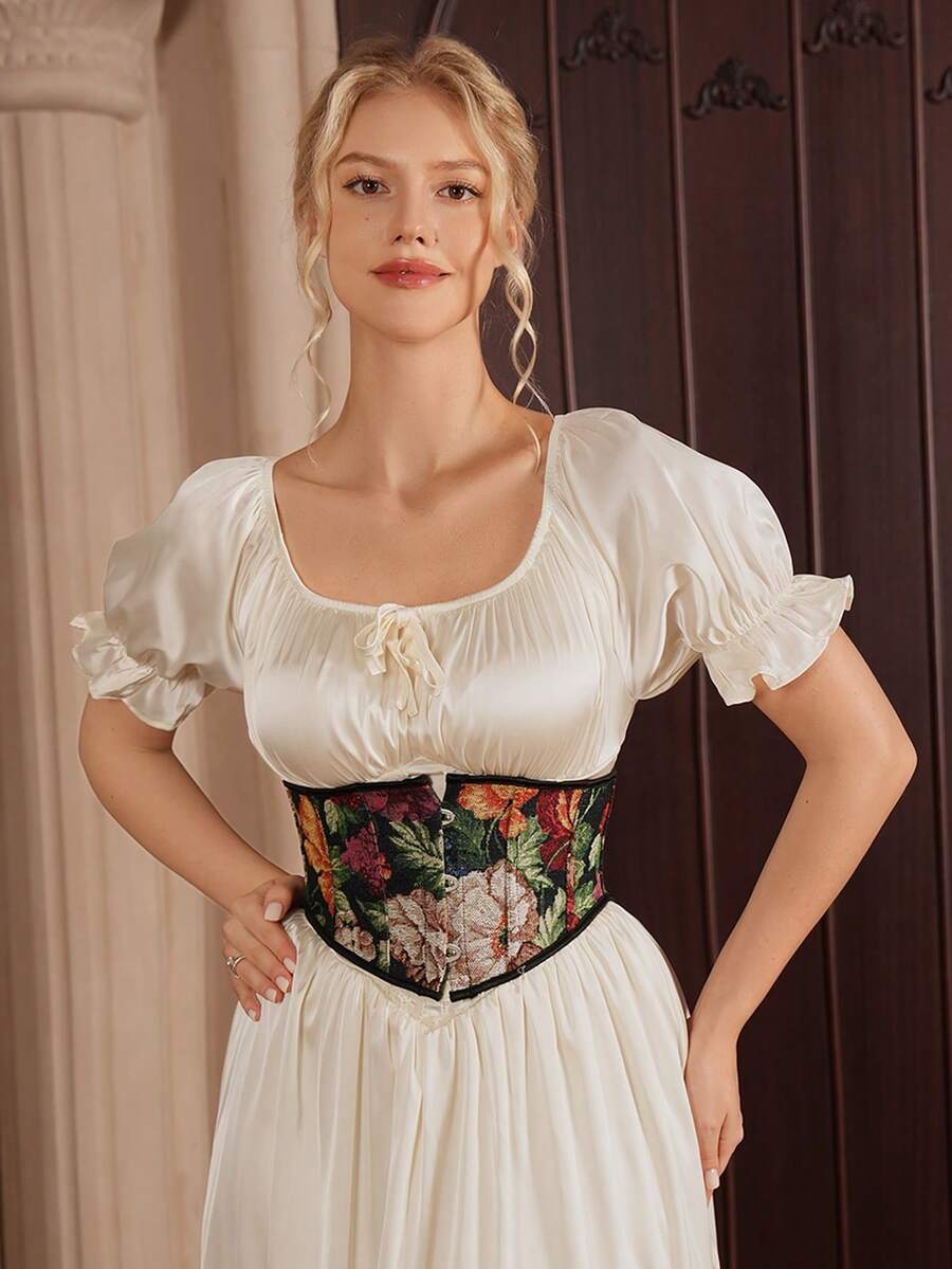 Myrelith 1pc Corset Belt Suitable For Matching With Dresses - Black - View 1